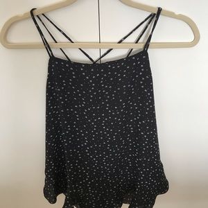 Black and white flowy tank